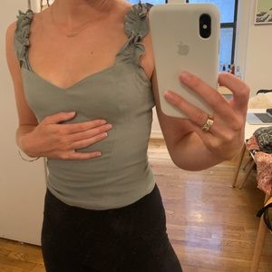 Reformation Top with Ruffle Straps (size 0)